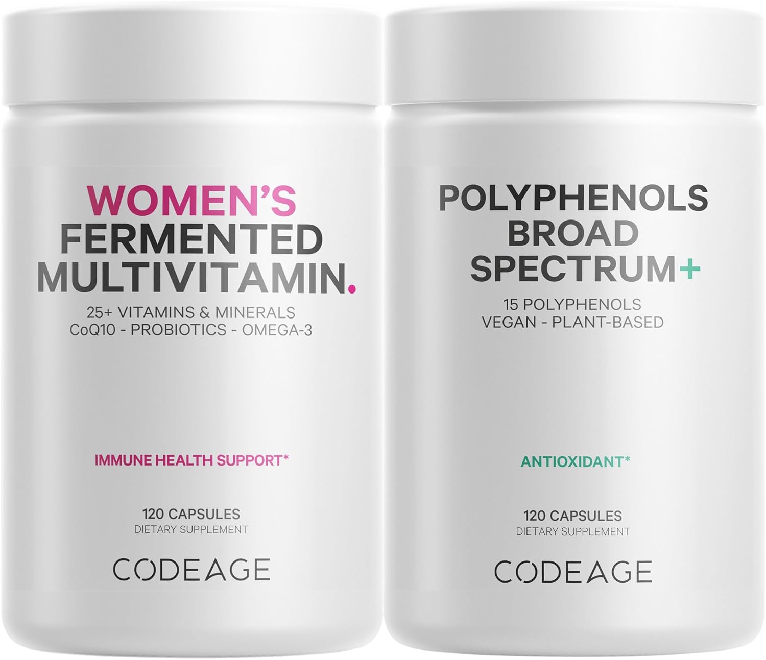 Codeage Immune Support Multivitamin For Women + Antioxidants Bundle