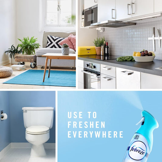 Febreze Odor-Fighting Air Freshener, Heavy Duty Crisp Clean, 8.8 fl oz, Pack of 3
