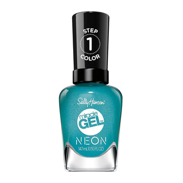 Sally Hansen Miracle Gel™, Neons Sea-Riously Cool, Long Lasting, Gel-Like Formula, No Uv Lamp Needed, Blue Nail Polish