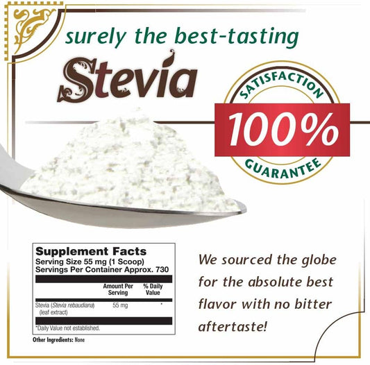 Kal® Sure Stevia Extract Powder, 1.3 Oz. | Best-Tasting, Zero Calorie, Low Glycemic | 730 Servings