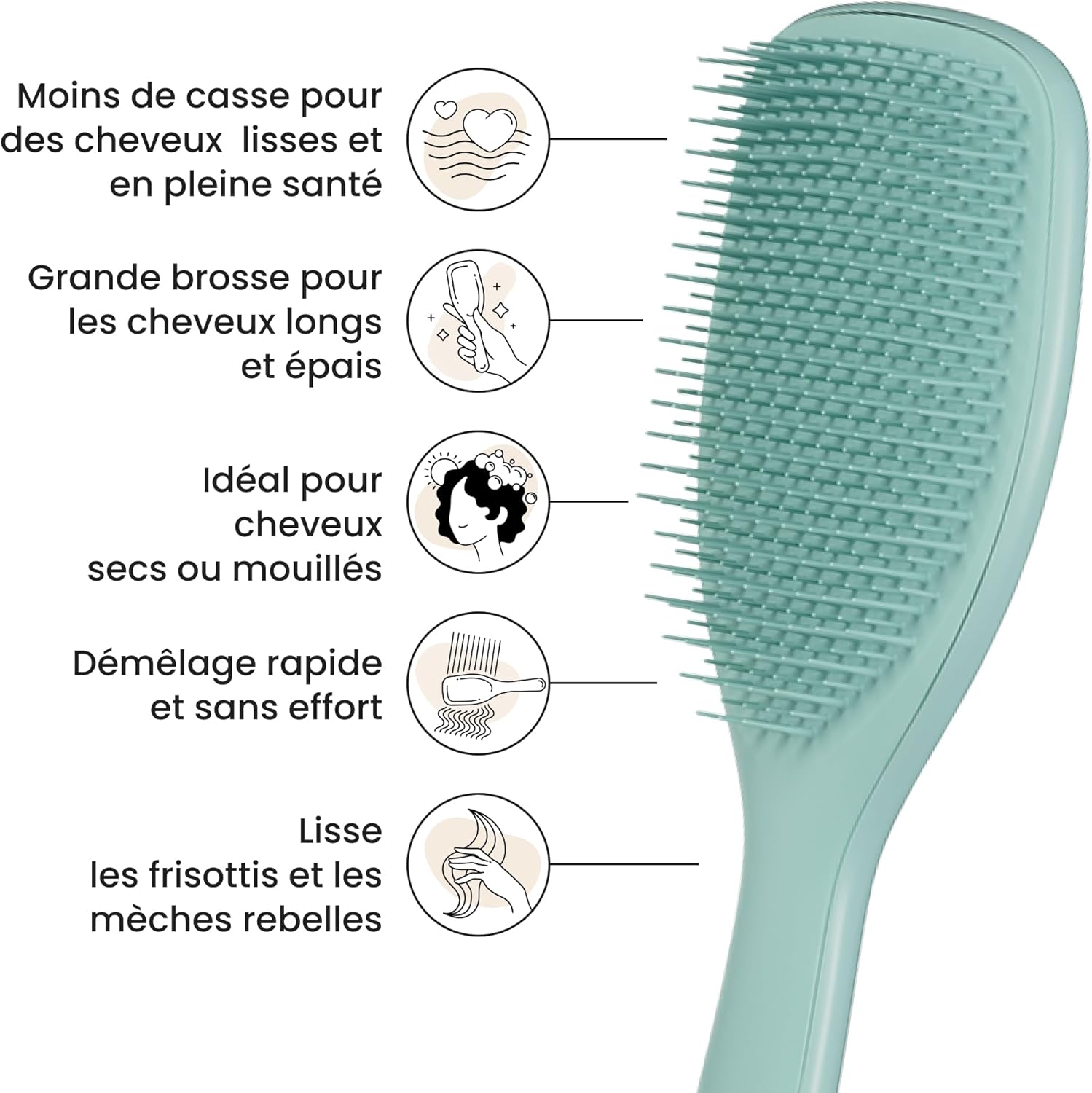 Tangle Teezer | The Large The Ultimate Detangler Hairbrush | Perfect for Long, Thick, Curly & Textured Hair | Two-Tiered Teeth for Gentle Detangling | Reduces Breakage | Ergonomic Handle | Cappucino : Amazon.co.uk: Beauty