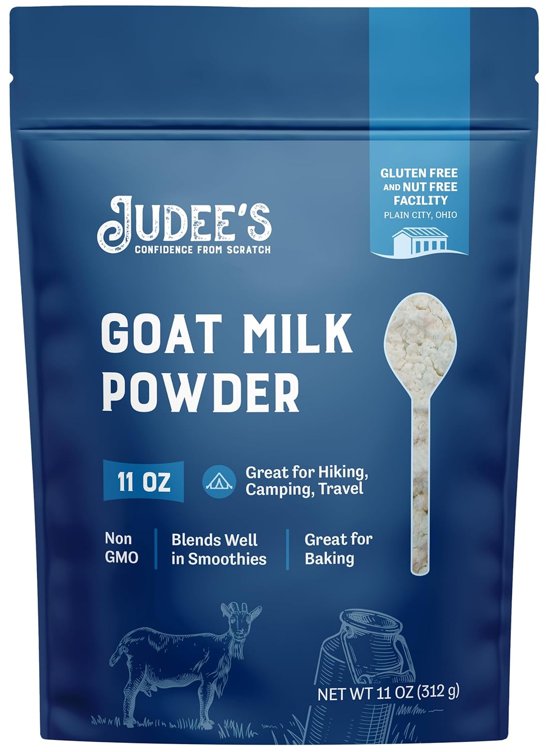 Judee’S Goat Milk Powder 11 Oz - Blends Well In Smoothies And Great For Baking - Convenient For Travel, Hiking, And Camping - Non-Gmo, Gluten-Free And Nut-Free