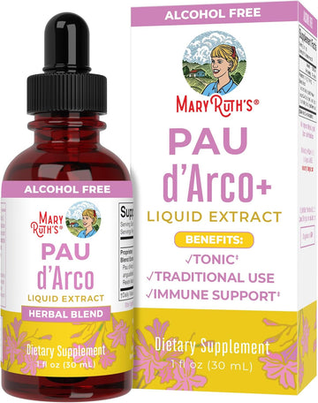 Maryruth'S Pau D'Arco Bark Liquid Herbal Supplement | Immune Support, Digestive & Gut Health | Echinacea, Usnea Lichen, Reishi Mushroom, Thyme Leaf | Vegan, Non-Gmo | 1 Fl Oz, 1 Month Supply