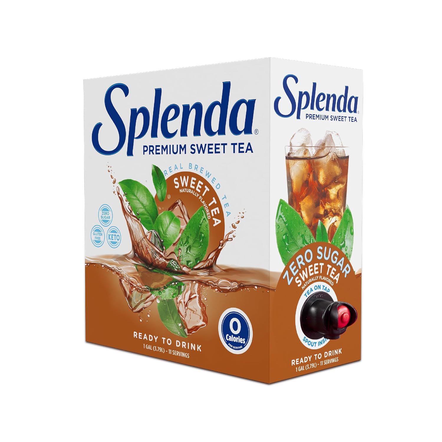 Splenda Premium Sweet Tea On Tap, 1 Gallon Bag In Box Ready To Drink Liquid, Sweet Tea, 128 Fl Oz