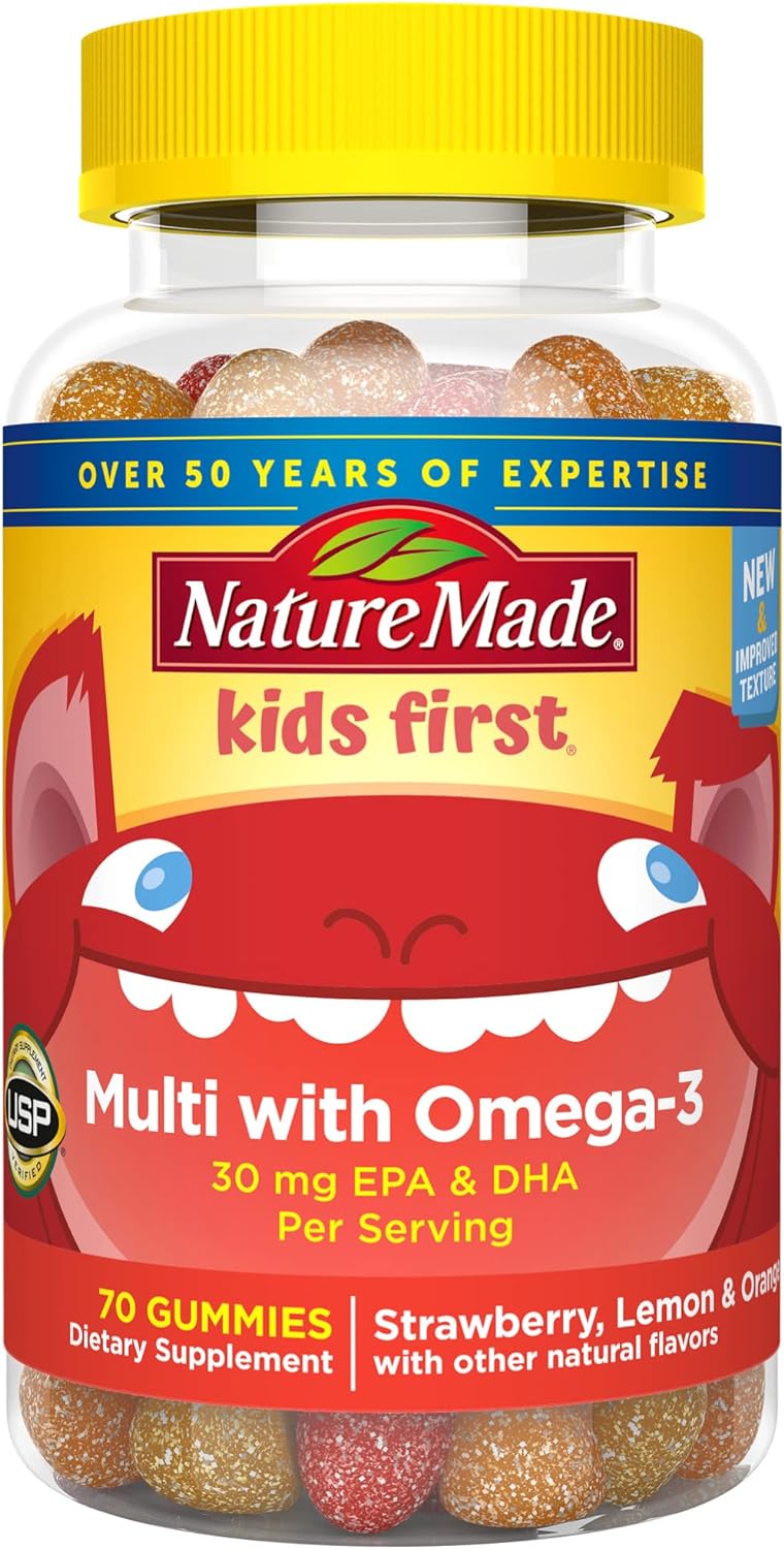 Nature Made First Multivitamin With Omega-3, Vitamins And Minerals For Nutritional Support, 70 Kids Gummies