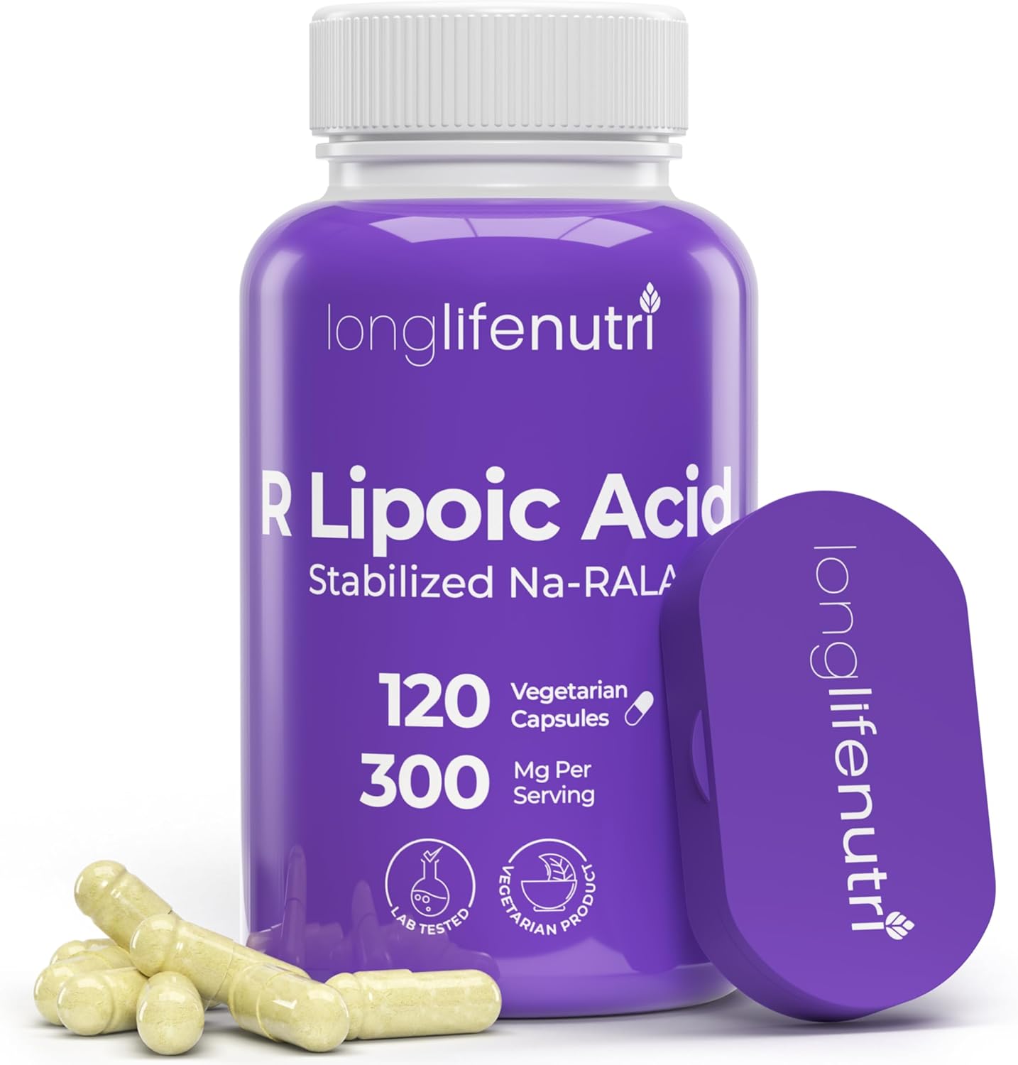 Stabilized R-Alpha Lipoic Acid 300Mg – High Potency Na-Rala Supplement For Cellular Energy & Metabollic Function, 120 Vegetarian Capsules, 4-Month Supply, Gmp Certified, Made In Usa