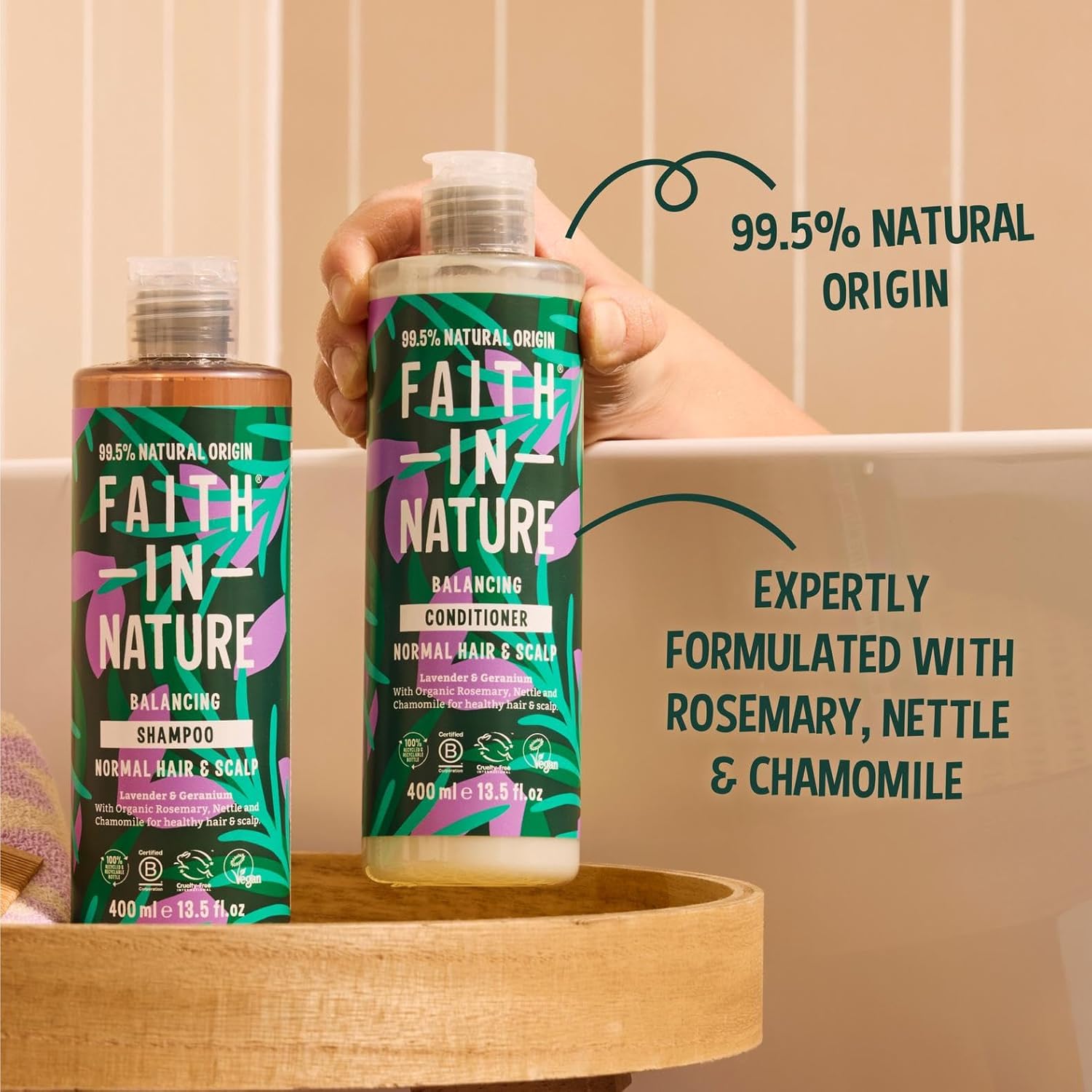 Faith In Nature Natural Lavender & Geranium Conditioner, Balancing for Normal Hair & Scalp, Vegan & Cruelty Free, No SLS, Silicones or Parabens, 400ml : Amazon.co.uk: Beauty