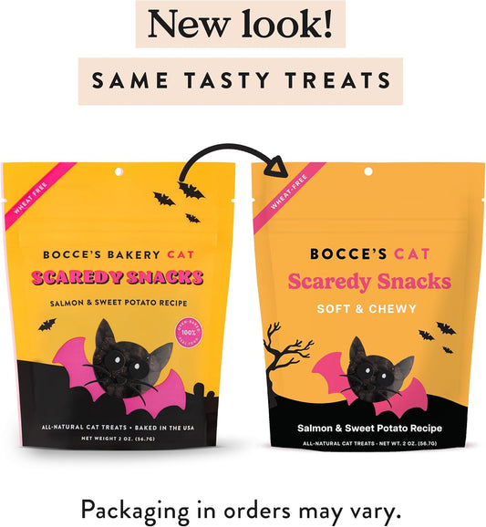Bocce'S Bakery All-Natural, Seasonal, Scaredy Snacks Cat Treats, Wheat-Free, Limited-Ingredient Soft & Chewy Treats Inspired By Halloween, 2 Oz