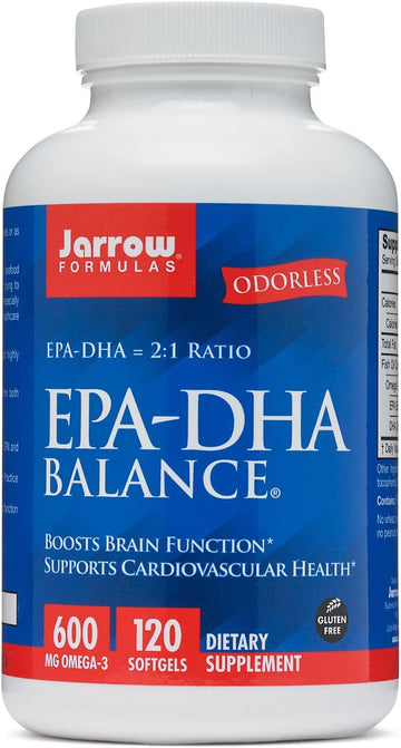 Jarrow Formulas Epa-Dha Balance, 1,200 Mg Omega-3 Fatty Acids For Cardiovascular Support, 120 Softgels, 60 Day Supply