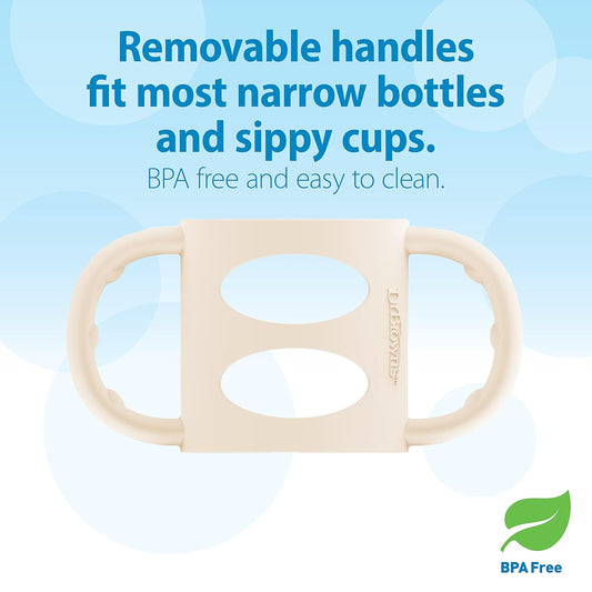 Dr. Brown’S® Milestones™ 100% Silicone Baby Bottle Handles, Narrow, Ecru, 1-Pack