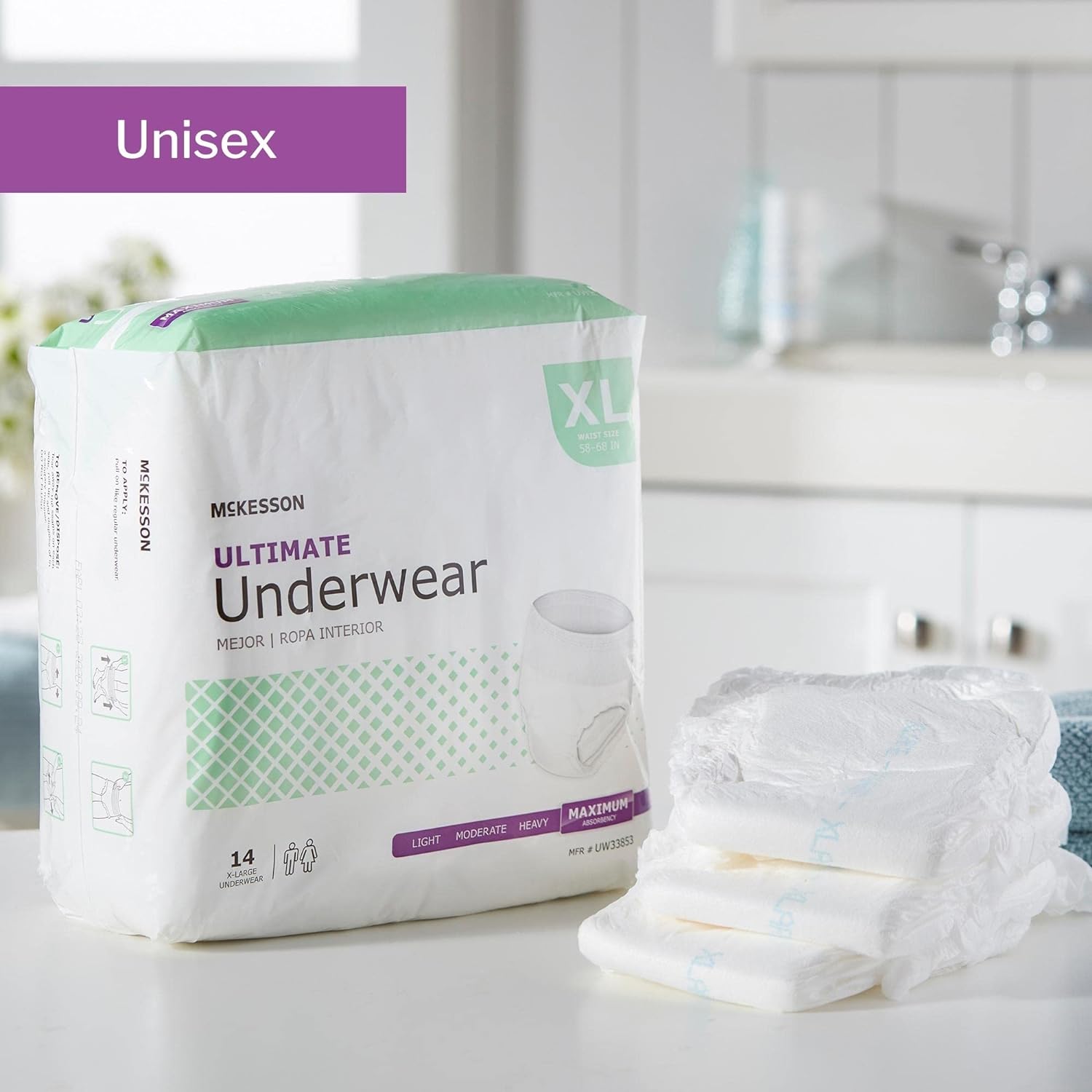 McKesson Ultimate Underwear, Incontinence, Maximum Absorbency, XL, 14 Count : Health & Household