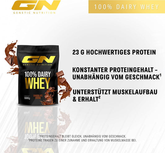 Gn Laboratories 100% Dairy Whey Protein Powder 1000 G (Chocolate Crema) - Protein Powder For Muscle Building - Protein Powder For Protein Shake