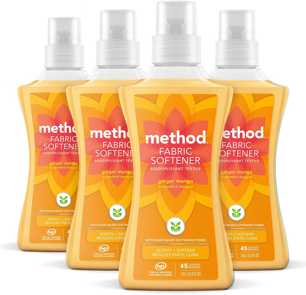 Method Fabric Softener; Ginger Mango; 53.5 Fl Oz (Pack Of 4), Packaging May Vary