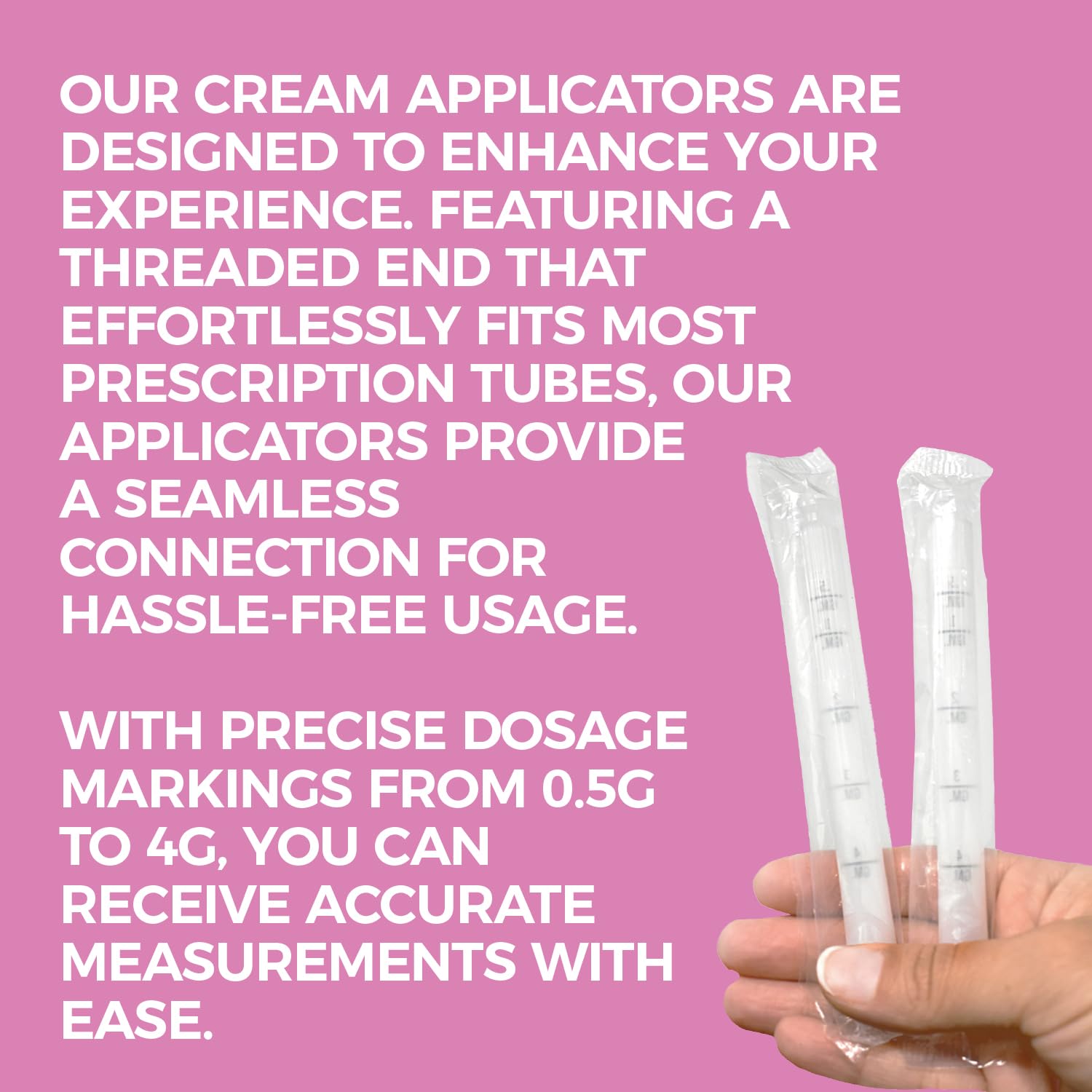 Disposable Plastic Vaginal Applicator Pack: Hygienic Threaded Injector to Fit Preseed Lubricant, Estrace, Personal Lube and OTC Gel or Cream Products - With Dosage Markings - 100 Pack : Health & Household