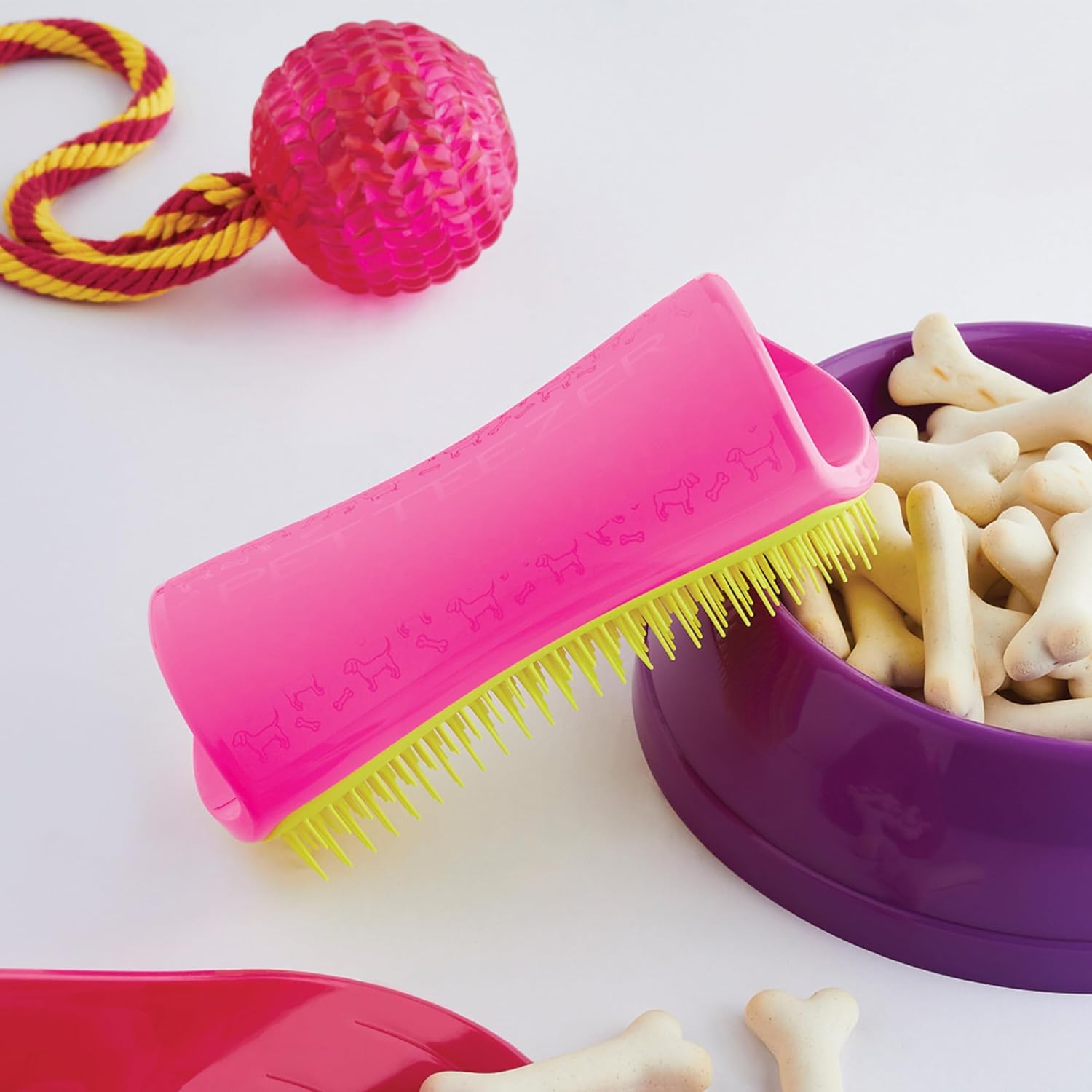 Pet Teezer, Detangling and Dog Grooming Brush, Pink and Yellow : Amazon.co.uk: Beauty