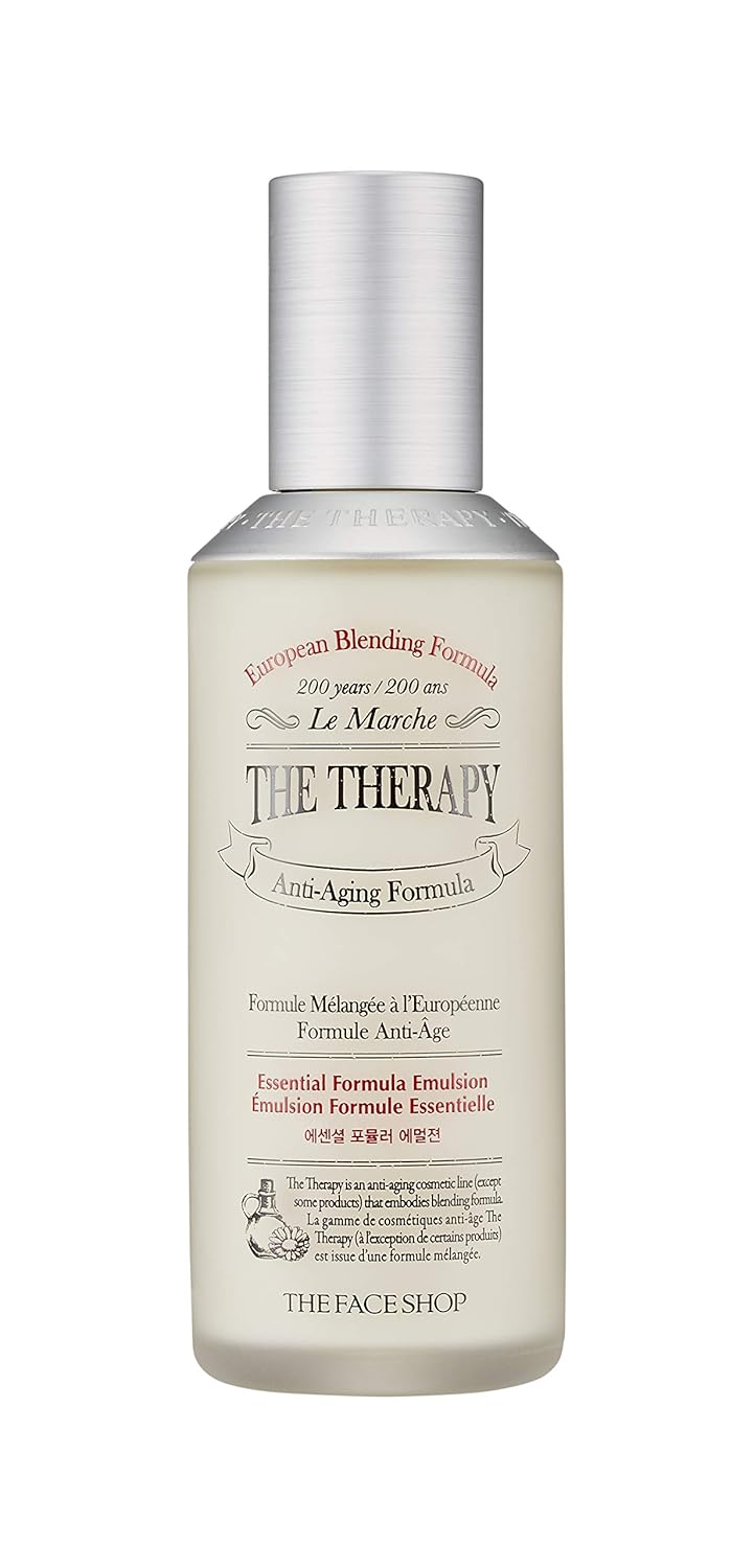 The Face Shop The Therapy Essential Formula Emulsion | A Natural Oil & Moisture Layer for A Deep Moisture Inside The Skin | Anti-Aging Moisture Formula, 4.3 Fl Oz : Beauty & Personal Care