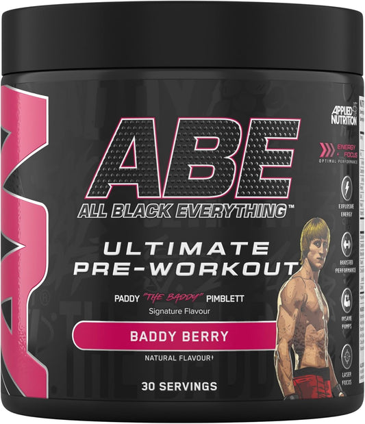 Applied Nutrition Bundle Abe Pre Workout 375G + Abe Black Shaker | All Black Everything Pre Workout Powder, Energy Drink, Physical Performance, Creatine, Beta Alanine, Caffeine (Fruit Punch)