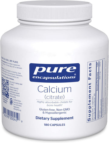 Pure Encapsulations Calcium (Citrate) - Supplement For Bone, Teeth, Colon, And Cardiovascular Health Support* - With Premium Calcium Citrate