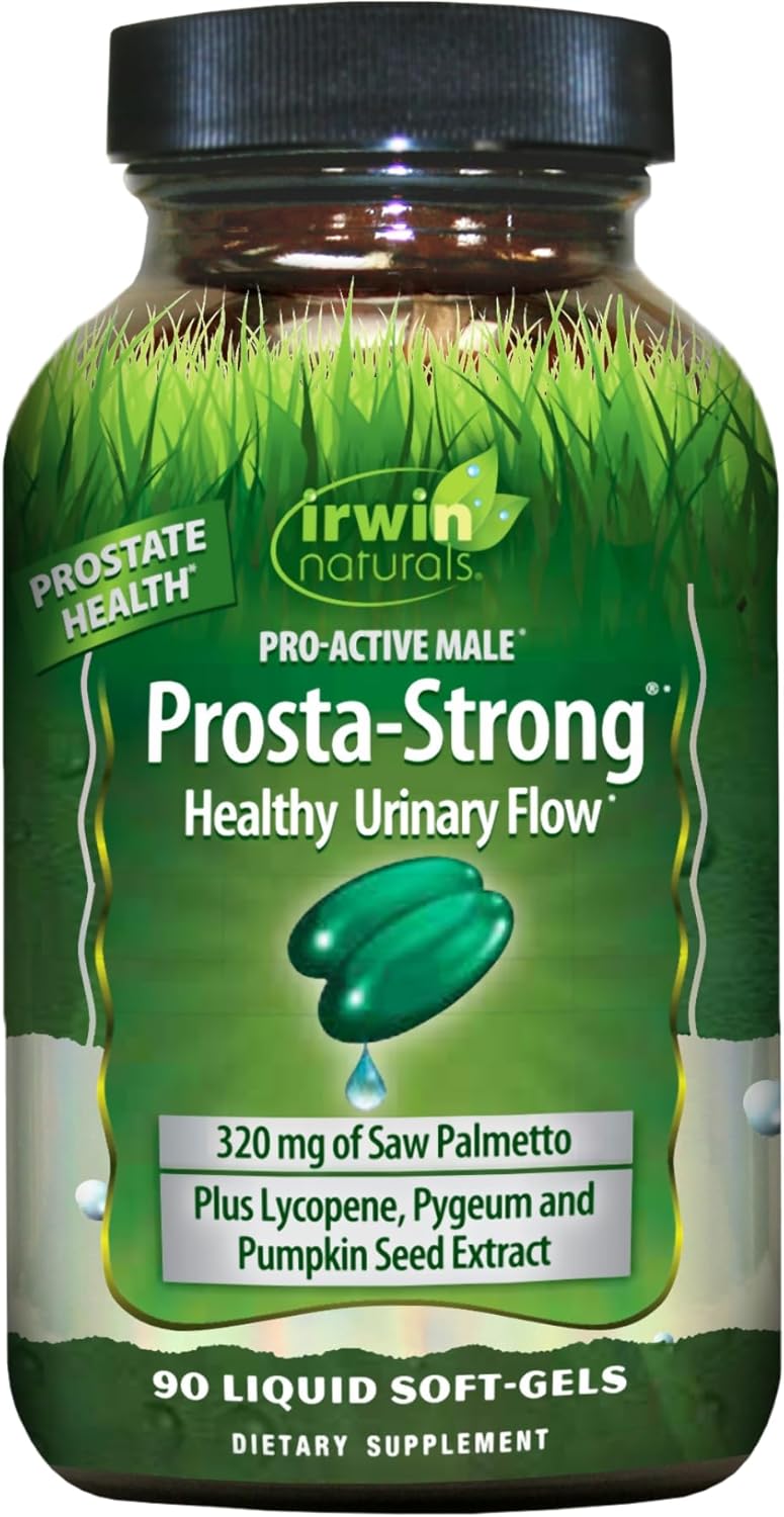 Irwin Naturals Prosta-Strong - Prostate Health Support With Saw Palmetto, Lycopene, Pumpkin Seed & More - 90 Liquid Softgels