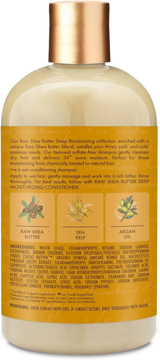 Sheamoisture Moisture Retention Shampoo For Dry, Damaged Or Transitioning Hair Raw Shea Butter Shampoo To Hydrate Hair, 13 Fl Oz (Pack Of 2)