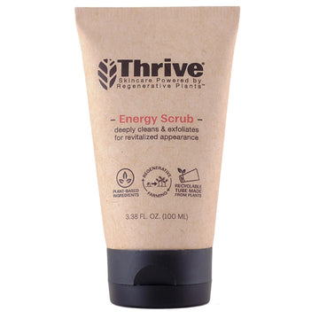 Thrive Natural Care Face Scrub - Gentle Exfoliating Face Wash Provides Deep Cleanse, Improves Skin Texture, Unclogs Pores - Vegan, Oil Free Exfoliator