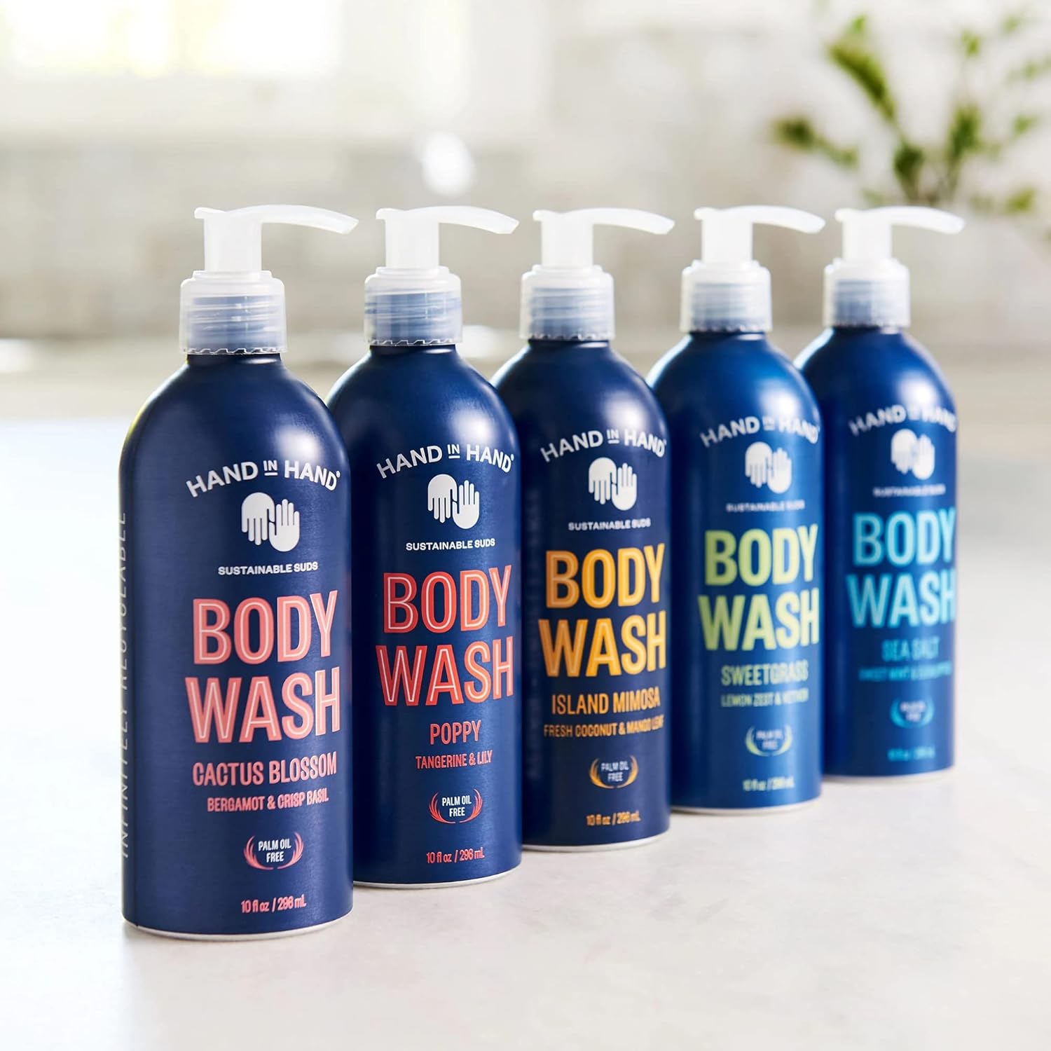 Hand in Hand Body Wash, Gentle Cleanser For All Skin Types, 10 Fl Oz, Fresh Coconut & Mango Leaf, Island Mimosa Scent, 3 Pack : Beauty & Personal Care