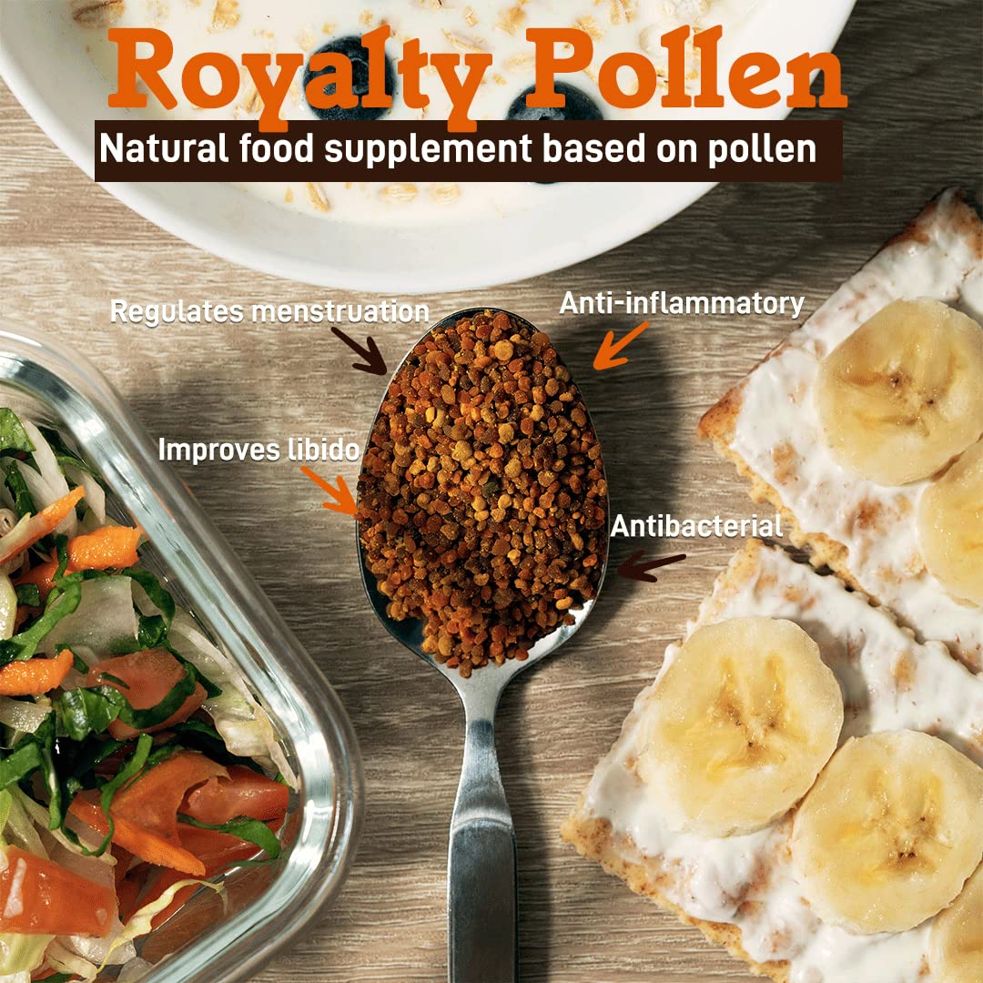Royalty Pollen Bee Pollen Powder | 100% Pure, Fresh Natural Raw Bee Pollen | Superfood Packed With Antioxidant, Protein, Vitamins | Bee Friendly, Gluten Free : Health & Household