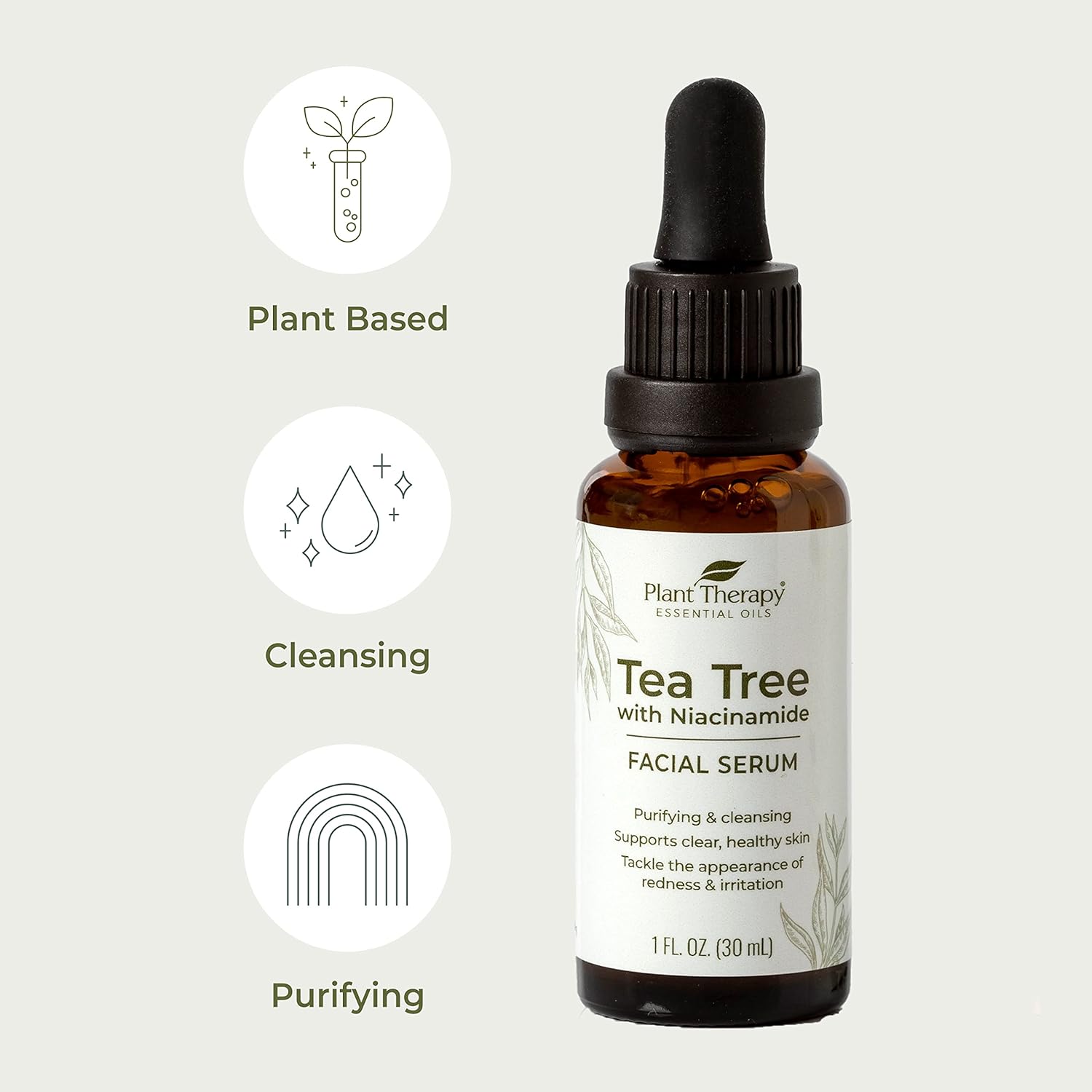 Plant Therapy Facial Serum Trio Set 1 oz each, Vitamin C & Hyaluronic Acid, Rose with Bakuchiol & Tea Tree with Niacinamide, Reduces the Appearance of Fine Lines & Wrinkles : Beauty & Personal Care