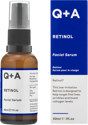 Q+A Retinol Facial Serum (30Ml), Face Serum Skincare With Retinol, Squalane & Bisabolol, Smooths Fine Lines, Evens Skin Tone & Boosts Radiance, Vegan & Fragrance Free