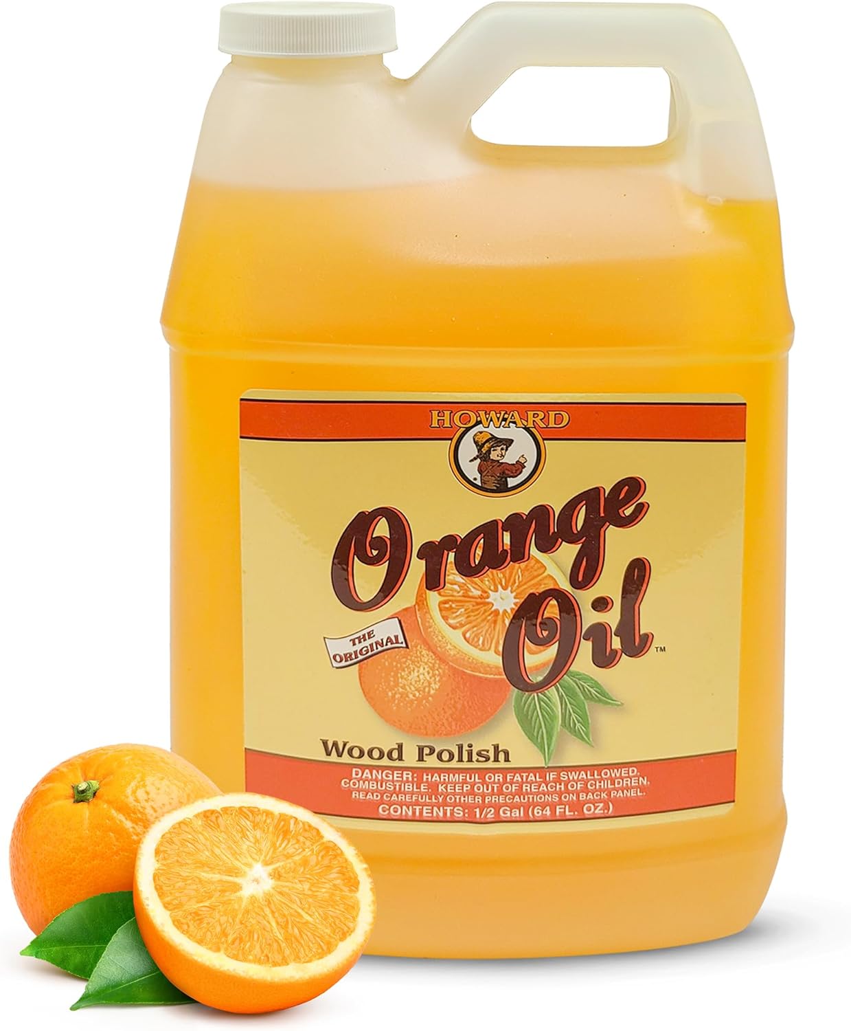 Howard Orange Oil 64 Ounce Half Gallon, Clean Kitchen Cabinets, Best Furniture Polish, Orange Wood Cleaner