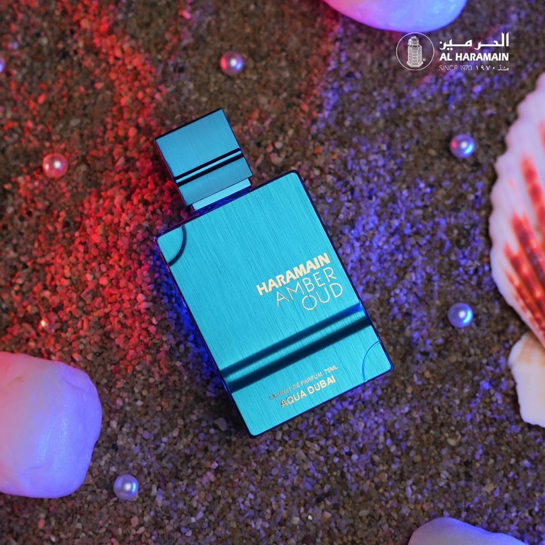 Al Haramain Amber Oud Aqua Dubai Extrait De Parfum Spray 75Ml (2.5 Oz) - Exotic Fragrance With Bergamot, Fruits, Amber & Musk, Long-Lasting Eau De Parfum For Men & Women