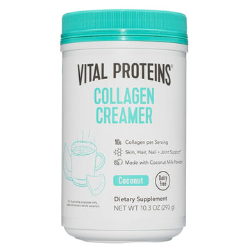 Vital Proteins Collagen Coffee Creamer, Non Dairy & Low Sugar Powder with Collagen Peptides Supplement - Supporting Healthy Hair, Skin, Nails with Energy-Boosting MCTs - Coconut 10.3oz