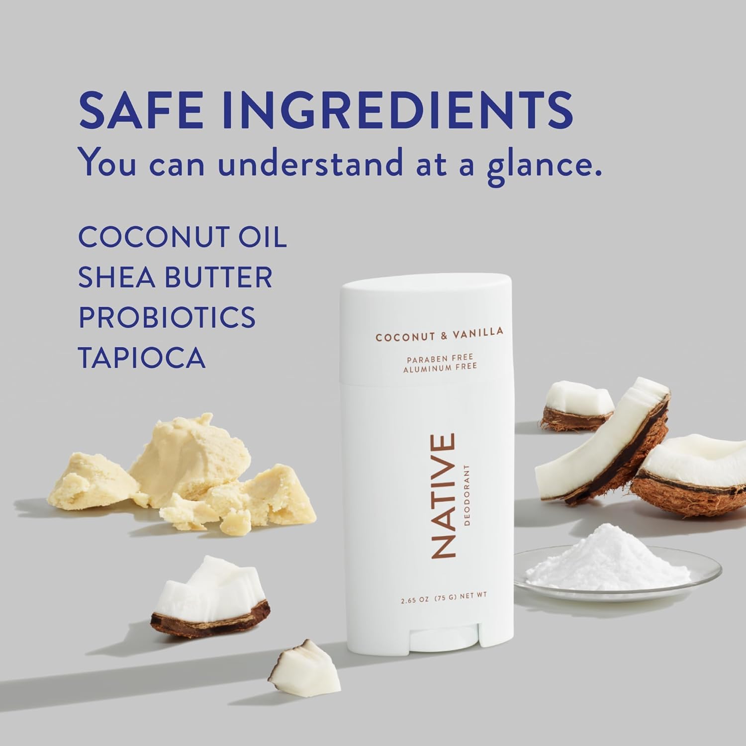 Native Deodorant Contains Naturally Derived Ingredients, 72 Hour Odor Control | Deodorant For Women And Men, Aluminum Free With Baking Soda, Coconut Oil And Shea Butter | Unscented : Beauty & Personal Care