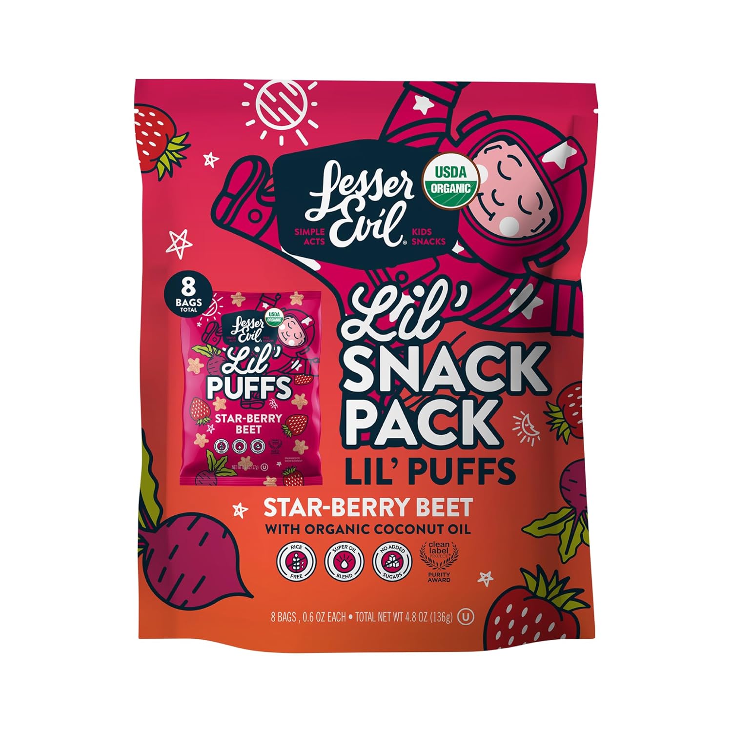 SNACK LIL PUFFS PACK 8PC