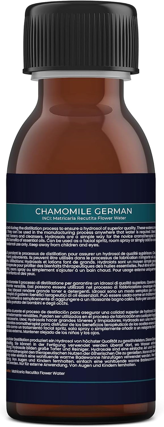 Mystic Moments | German Chamomile Natural Hydrosol Floral Water 125Ml | Perfect For Skin, Face, Body & Homemade Beauty Products Vegan Gmo Free