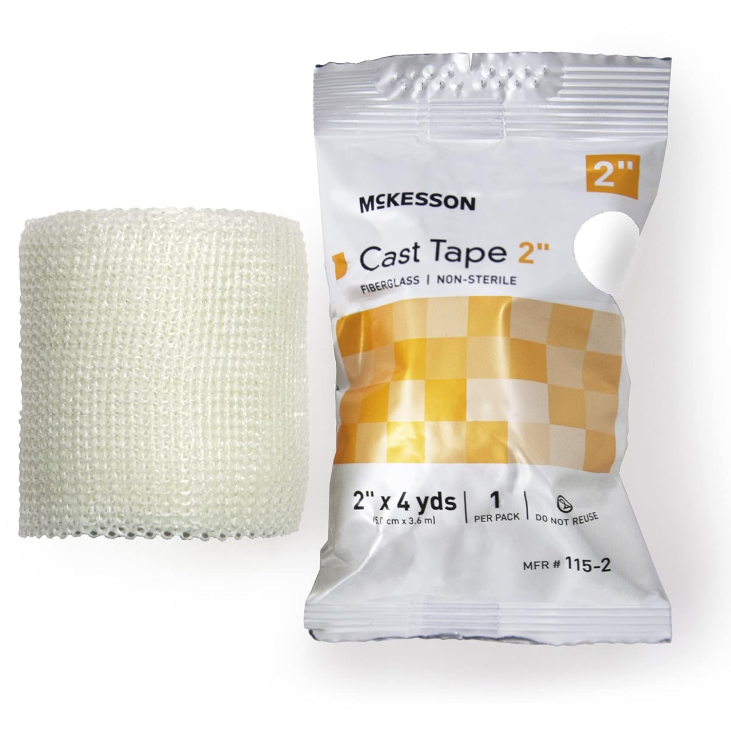 Mckesson Cast Tape, Fiberglass, White, 2 In X 4 Yds, 1 Count, 10 Packs, 10 Total