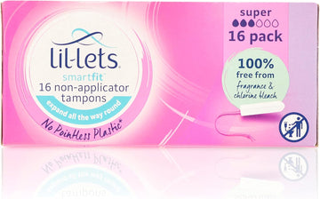 Lil-Lets Smartfit 16 Non-Applicator Tampons Super,16 Count (Pack of 1)