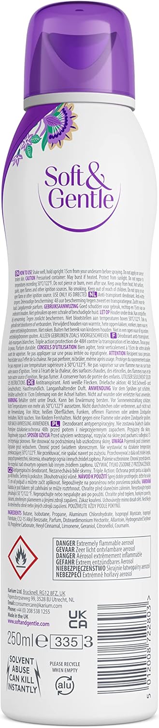 Soft & Gentle Orchid Desire Anti-Perspirant Deodorant Spray 250ml : Amazon.co.uk: Beauty