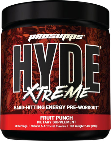 Prosupps® Mr. Hyde® Xtreme Pre-Workout Powder Energy Drink - Intense Sustained Energy, Pumps & Focus With Beta Alanine, Creatine & Nitrosigine, (30 Servings, Fruit Punch)