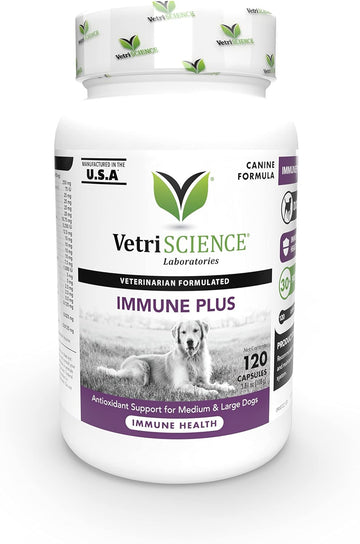 VetriScience Immune Plus Immunity Support for Dogs, 120 Capsules – Immune and Allergy Support Supplement for Dogs Over 30 Pounds - Formerly Cell Advance 880