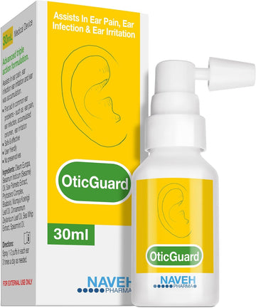 Naveh Pharma Otic Guard - Natural Ear Spray Drops | Organic Herbal Sweet Oil Blend 3 In 1| Itchy Ear, Swimmer'S Ear, & Ear Wax Removal | Clogged Ears | 1 Fl Oz