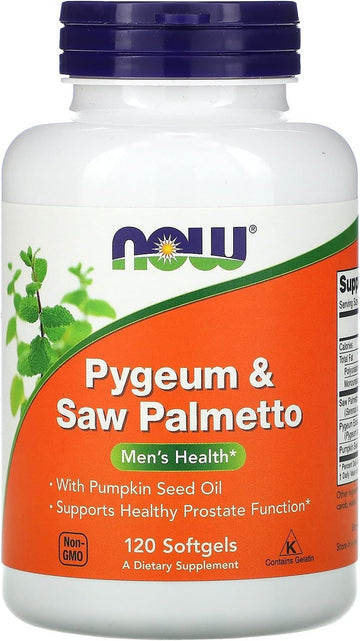 Now Foods Supplements, Pygeum & Saw Palmetto With Pumpkin Seed Oil, Men'S Health*, 120 Count(Pack Of 1)