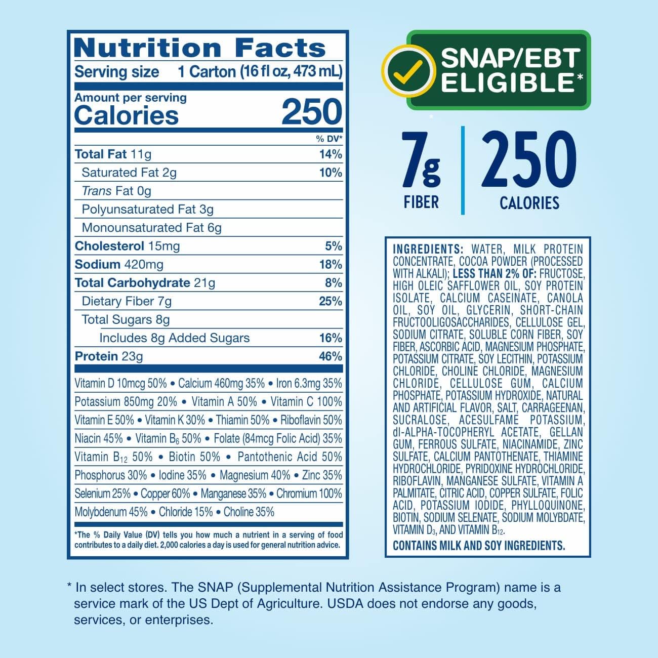 Glucerna Hunger Smart Meal Size Shake, Diabetic Meal Replacement, Blood Sugar Management, 23G Protein, 250 Calories, Classic Chocolate, 16-Fl-Oz Carton, 12 Count