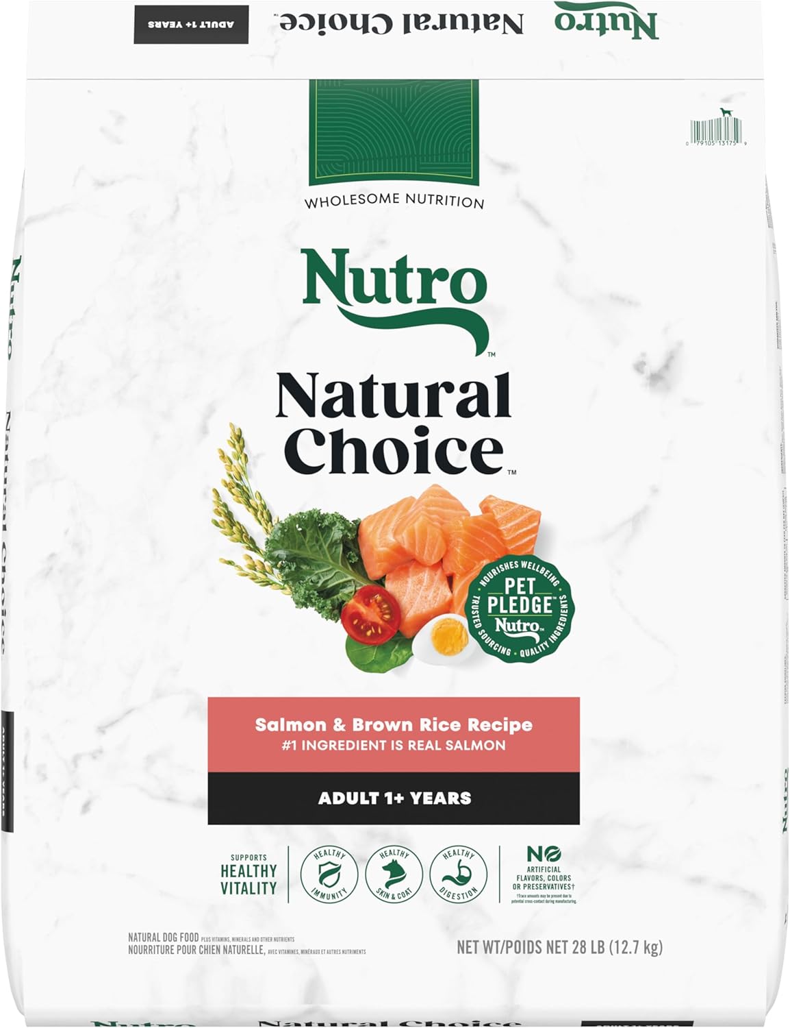 Nutro Natural Choice Adult Dry Dog Food, Salmon & Brown Rice Recipe, 28 Lb. Bag