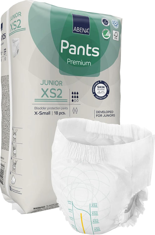 Abena Pants XS2 Junior Nappies, X-small, 18pcs., 50-75cm, 20-30"