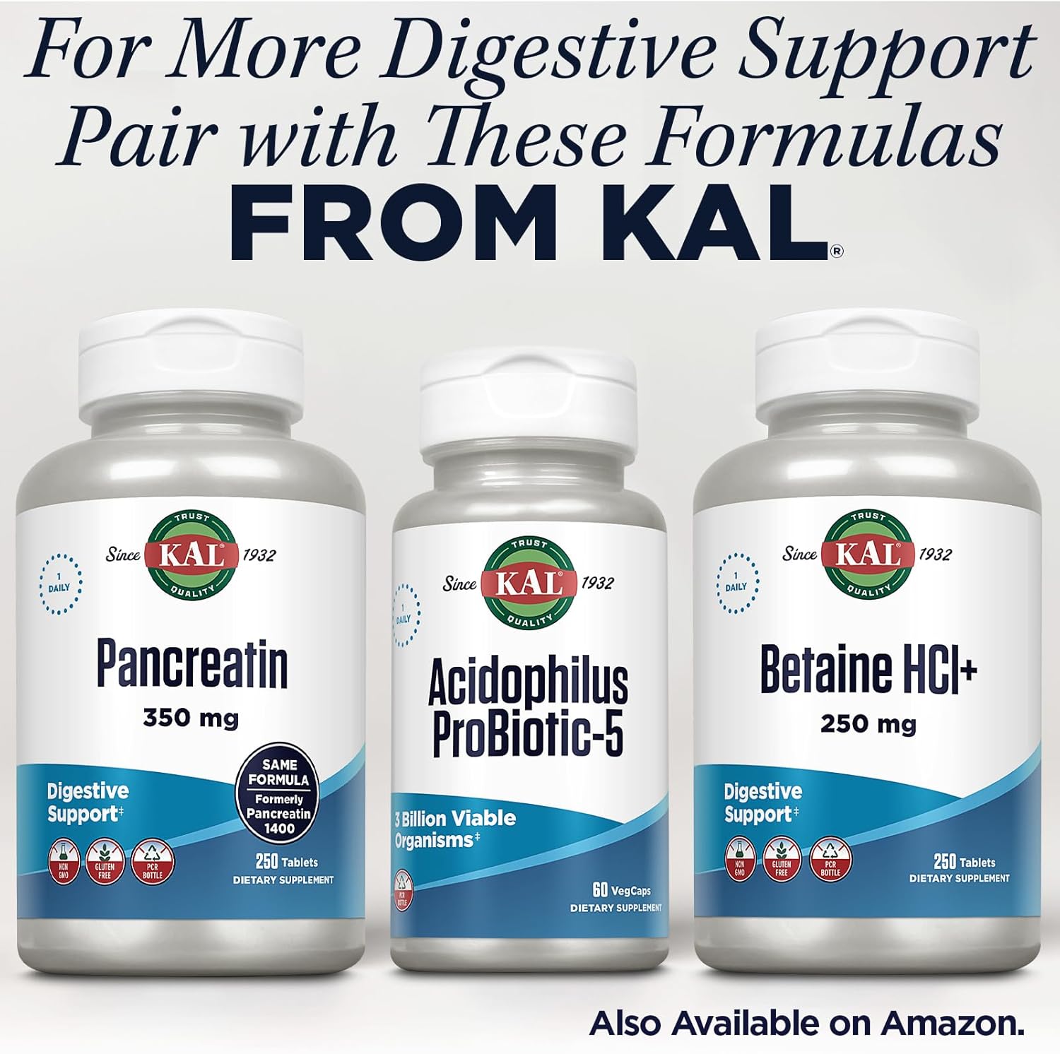 KAL Acidophilus Tablets, Probiotic-5 Capsules, 3 Bil, 60 Count : Health & Household