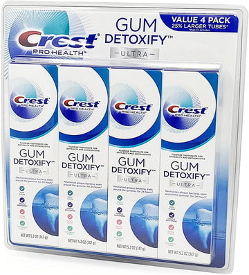 Crest Pro Health Ultra Gum Detoxify Toothpaste (4-Pack, 5.2 Oz Each)