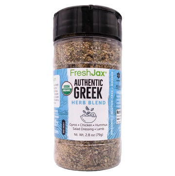 FreshJax Greek Seasoning Blend | Organic Mediterranean Spice for Cooking, Grilling, and Barbecue | All Purpose Greek Rub for Italian Dishes, Gyros, Salads & BBQ - Single 2.8 oz Bottle