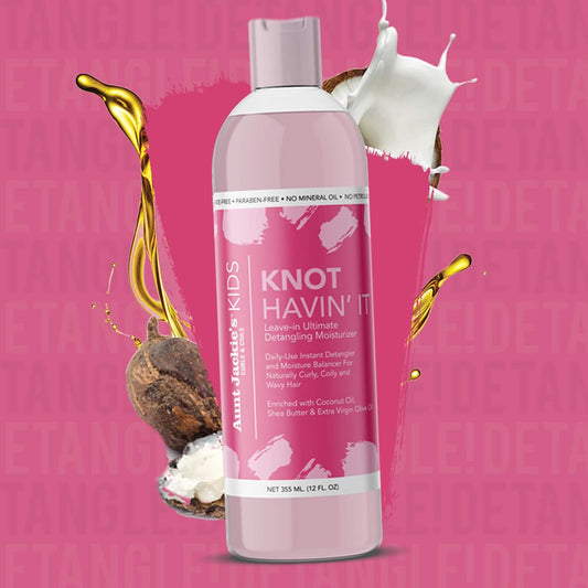 Aunt Jackie'S Kids Knot Havin' It Leave-In Ultimate Detangling Hair Moisturizer For Naturally Curly, Coily And Wavy Hair, 12 Oz