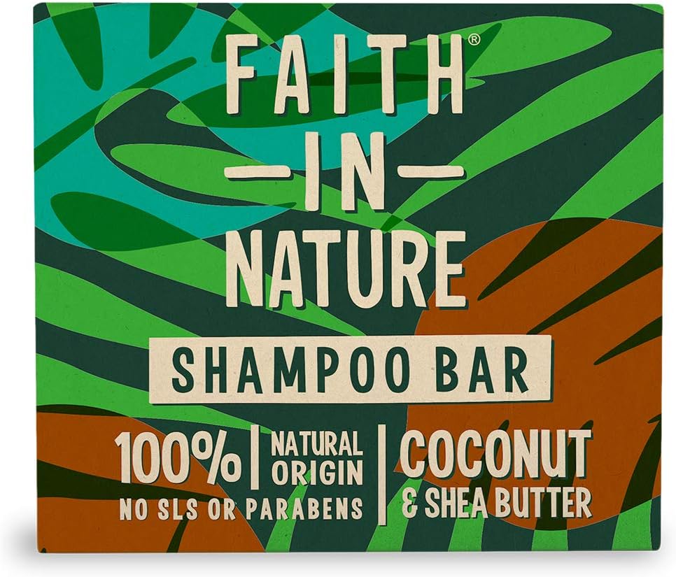 Faith In Nature Natural Coconut & Shea Butter Shampoo Bar, Hydrating, Vegan & Cruelty Free, Paraben And Sls Free, For Normal To Dry Hair, 85G